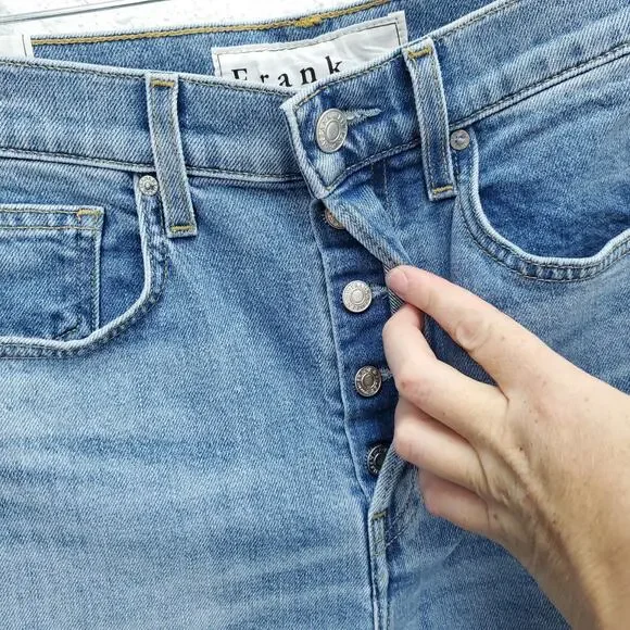 FRANK & EILEEN High Rise Light Wash The Monaghan Mom Crop Jeans - Picture 10 of 16